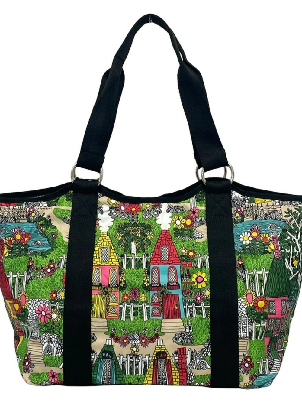LESPORTSAC Black Pink Multi Respo Nylon Shoulder Bag
